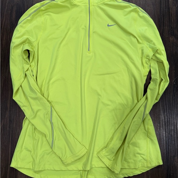 Nike Running Dri-Fit Bright Yellow Quarter-Zip Pullover - Picture 2 of 4